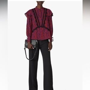 Koche Lace Trim Python Top woman’s size 36 or US size 4